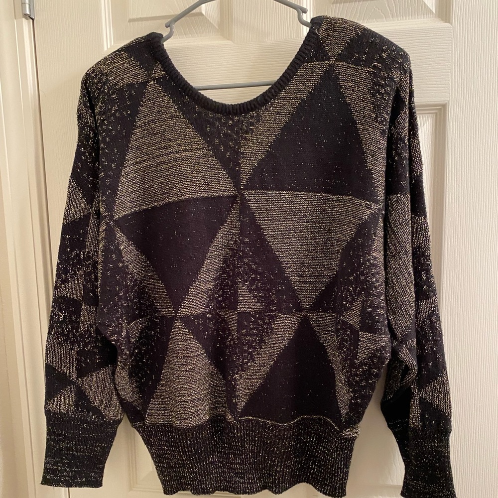 Vintage Black and Silver Sweater